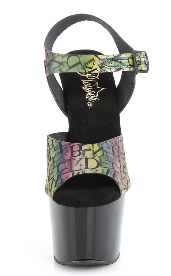 ADORE-708N-LTP Green-Purple Platform Heels
