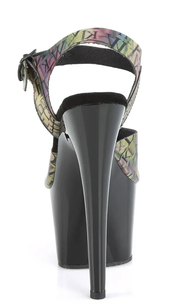ADORE-708N-LTP Green-Purple Platform Heels