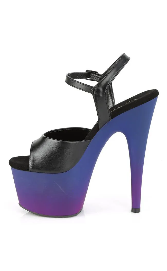 ADORE-709BP Black & Blue-Purple Ombre Heels