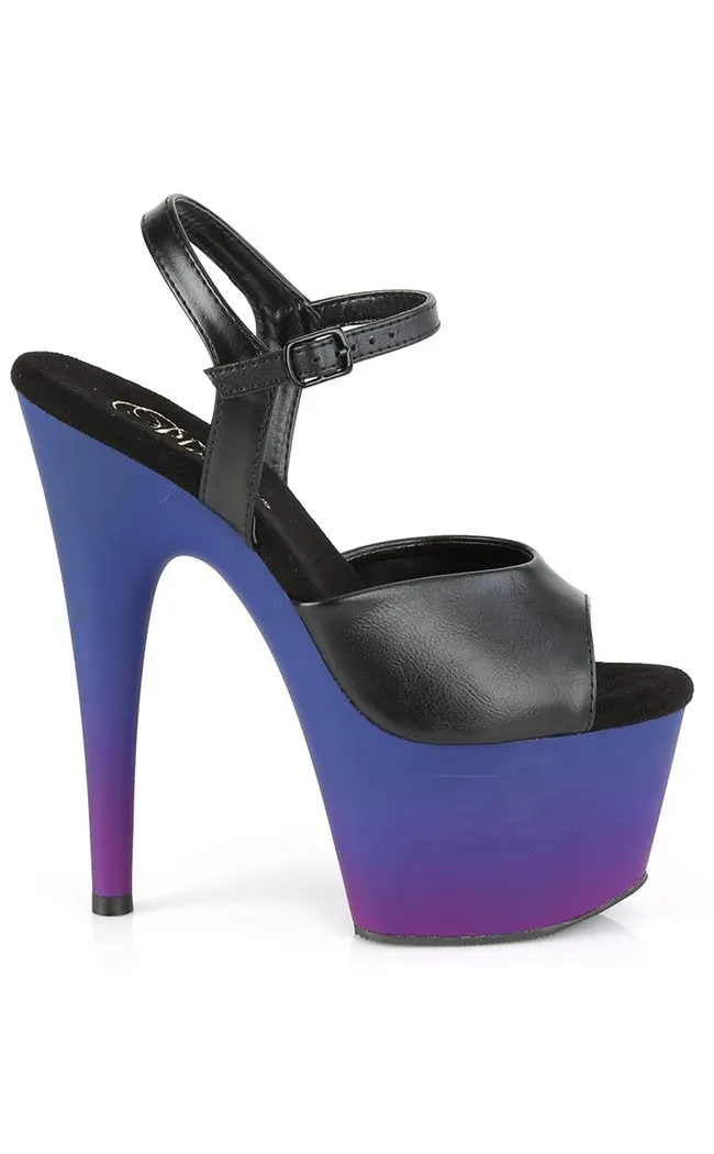 ADORE-709BP Black & Blue-Purple Ombre Heels