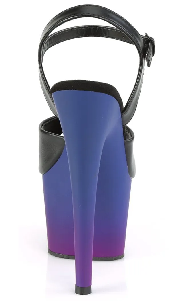 ADORE-709BP Black & Blue-Purple Ombre Heels