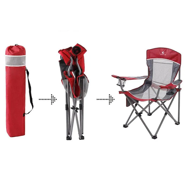 ALPHA CAMP Oversized Mesh Back Camping Folding Chair