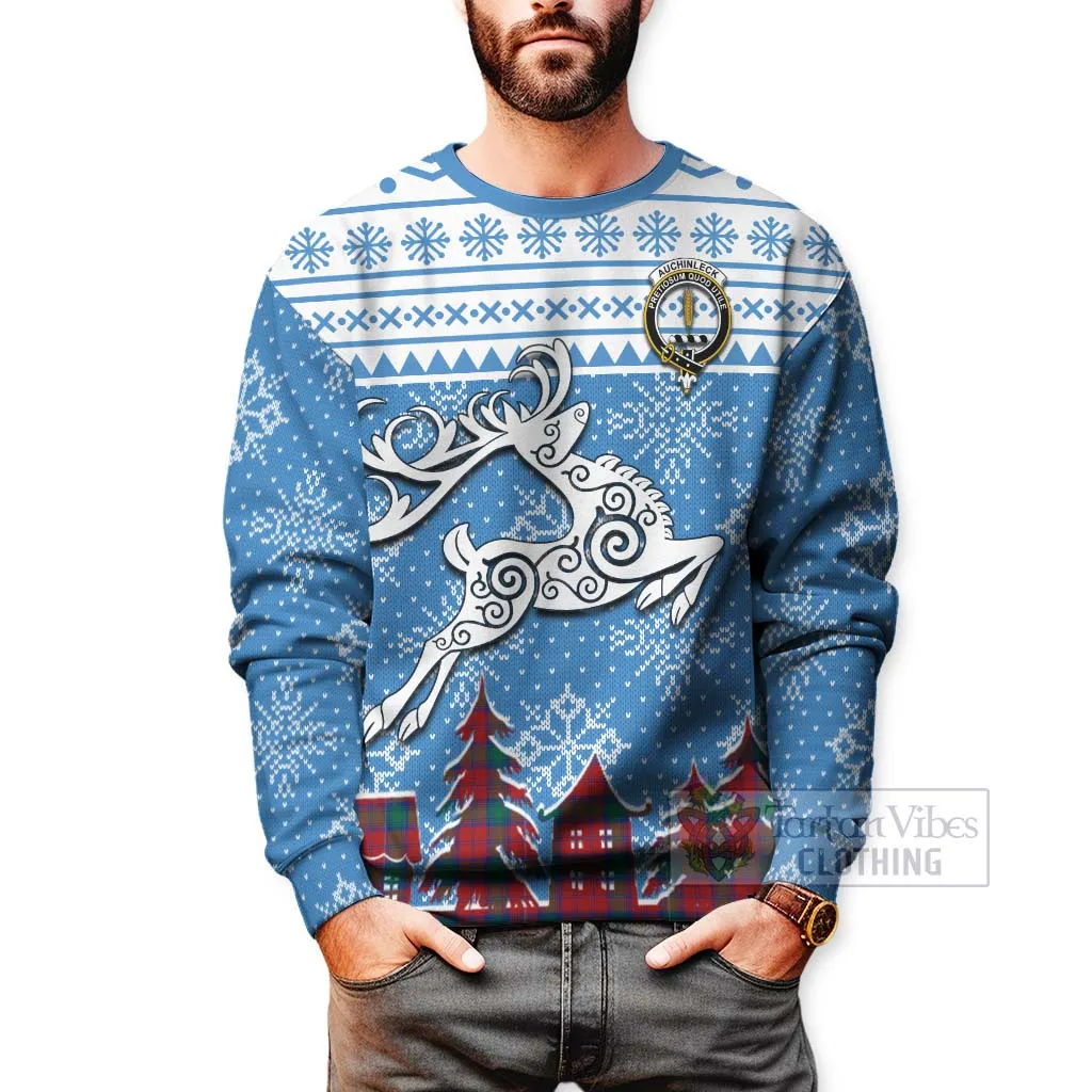 Auchinleck (Affleck) Clan Christmas Sweatshirt Celtic Reindeer Style