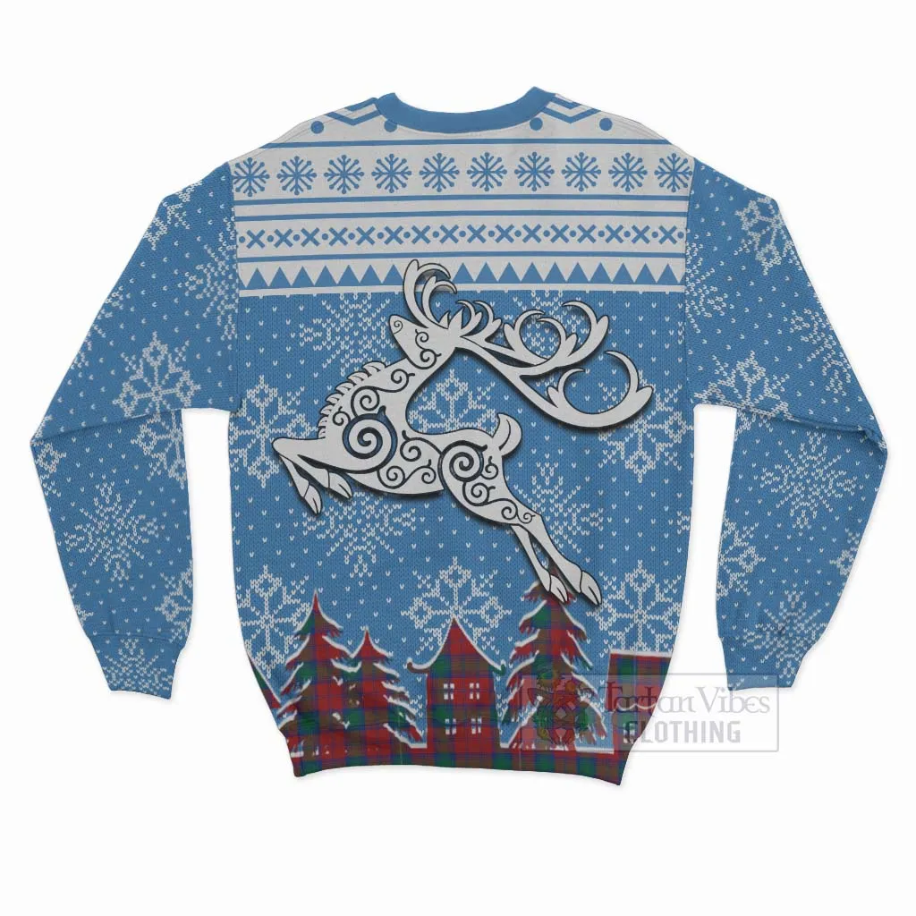 Auchinleck (Affleck) Clan Christmas Sweatshirt Celtic Reindeer Style
