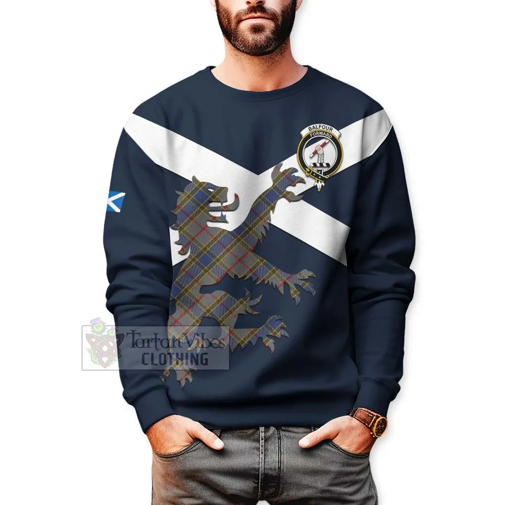 Balfour Tartan Lion Rampant Sweatshirt  Proudly Display Your Heritage with Alba Gu Brath and Clan Name