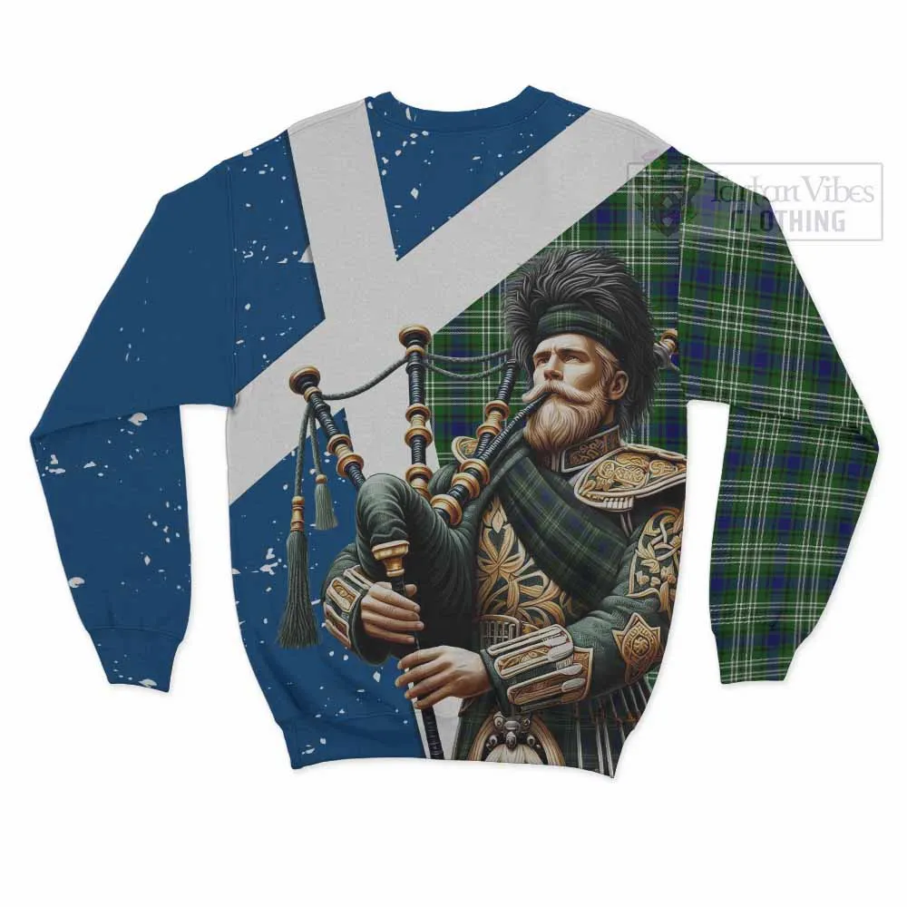 Blackadder Tartan Sweatshirt with Family Crest Scottish Bagpiper Vibes