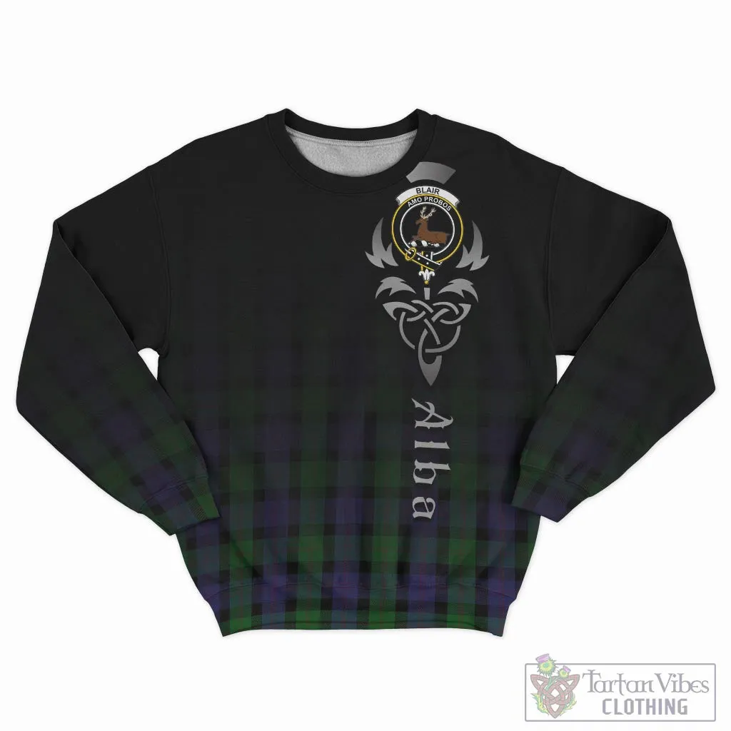 Blair Tartan Sweatshirt Featuring Alba Gu Brath Family Crest Celtic Inspired