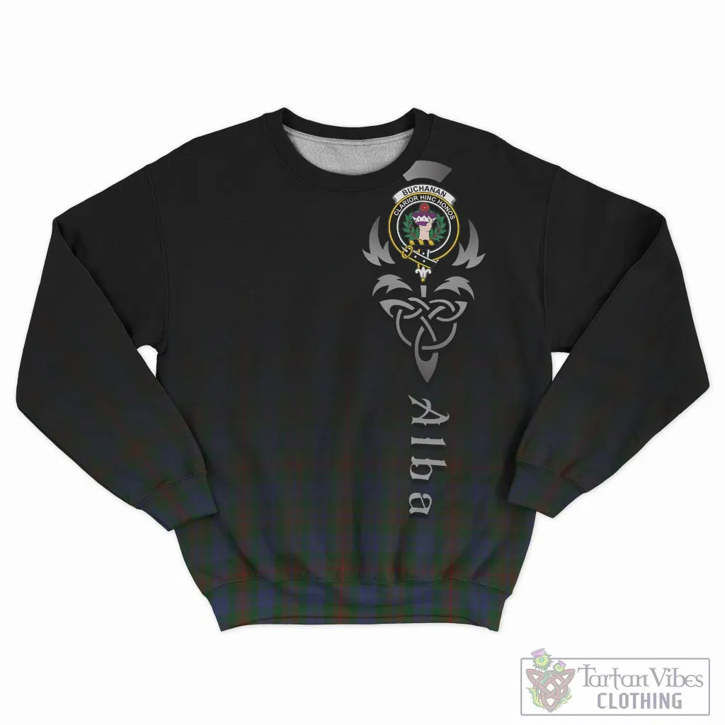Buchanan Hunting Tartan Sweatshirt Featuring Alba Gu Brath Family Crest Celtic Inspired