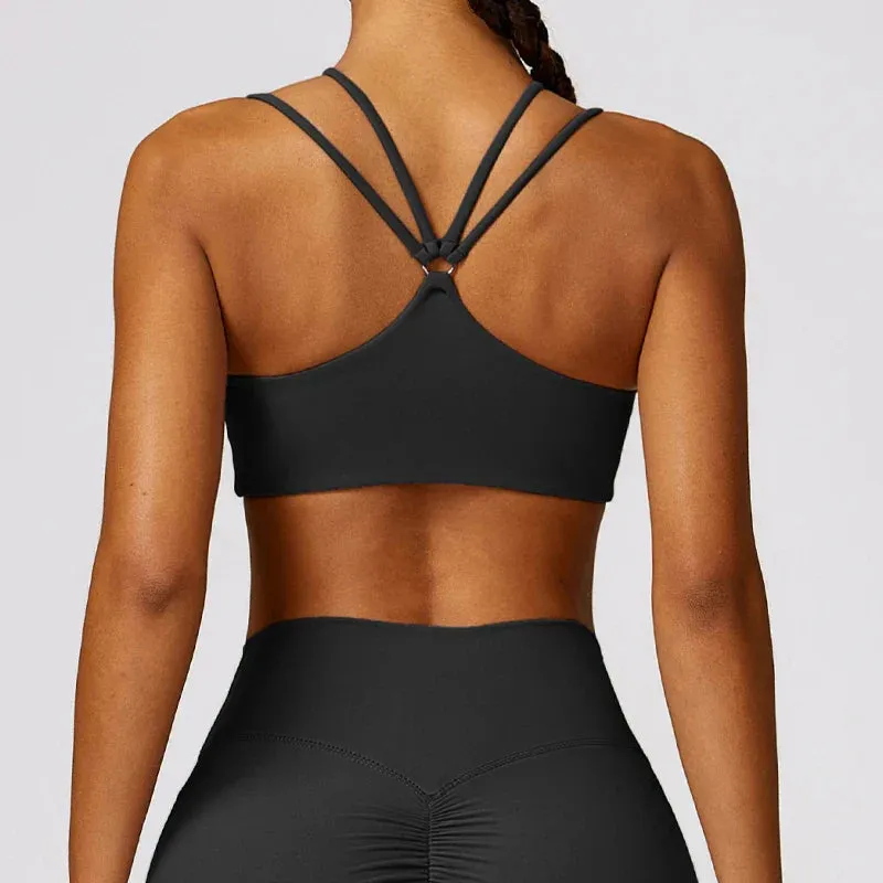 Front Zipper Seamless Padded Push Up Sports Bra - Bralette