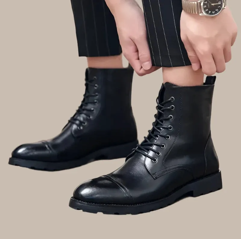 High Top Leather Winter Shoes