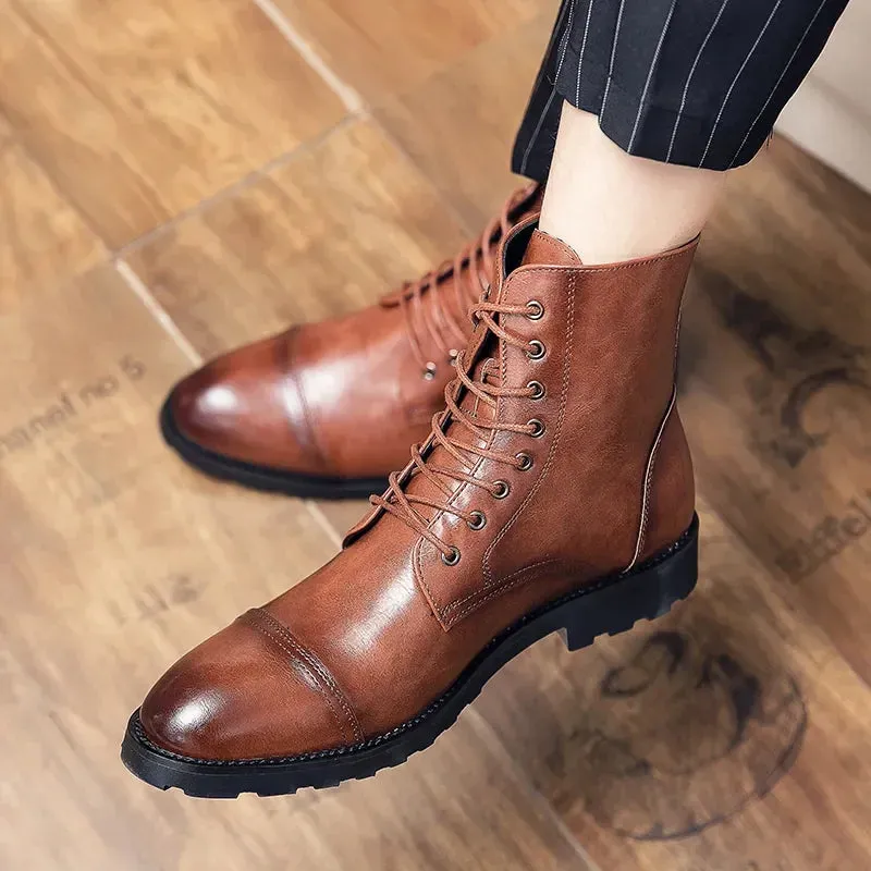 High Top Leather Winter Shoes