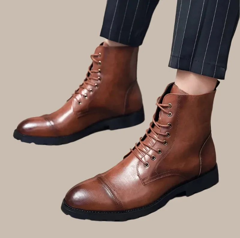 High Top Leather Winter Shoes