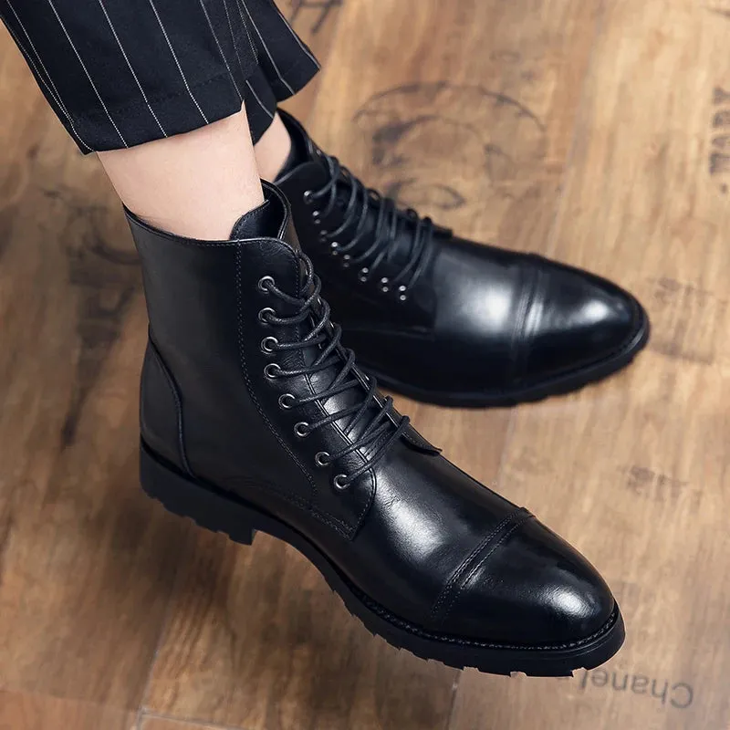 High Top Leather Winter Shoes