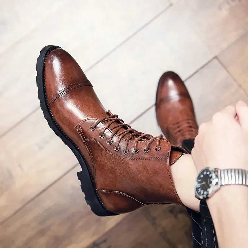 High Top Leather Winter Shoes