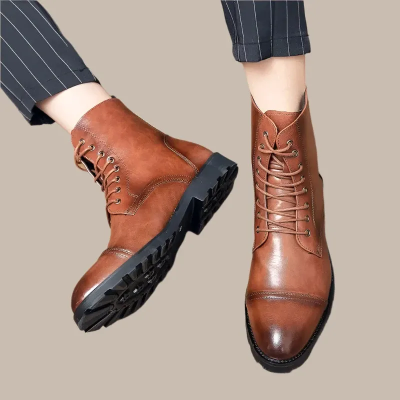 High Top Leather Winter Shoes