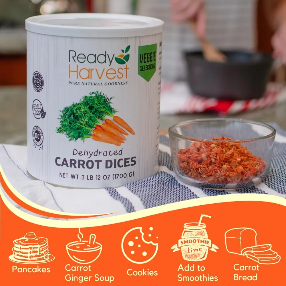 Ready Harvest Dehydrated Carrots - 25 Year Shelf Life - #10 Can