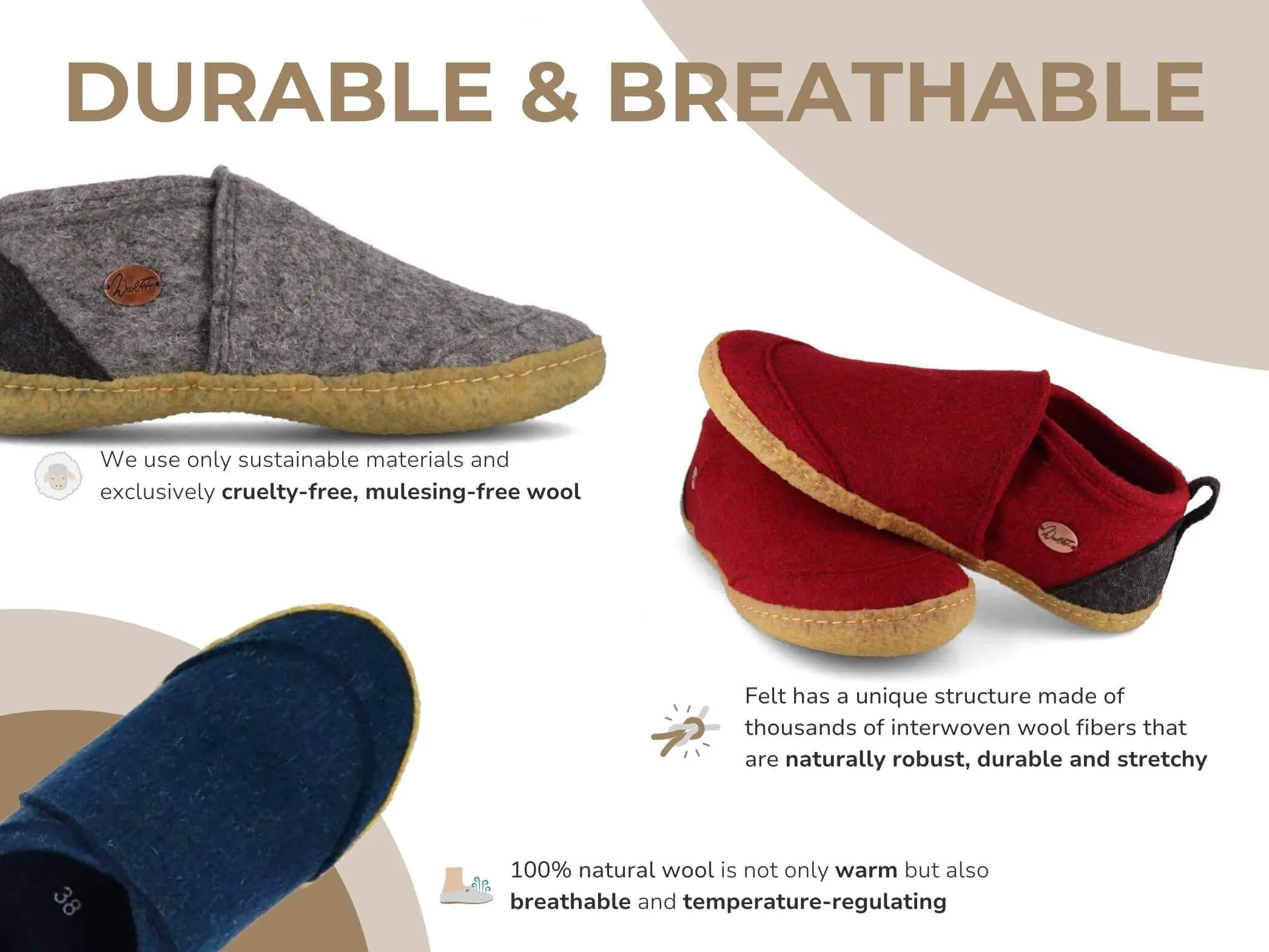 WoolFit Taiga | Felt Slipper Boots with Rubber Sole