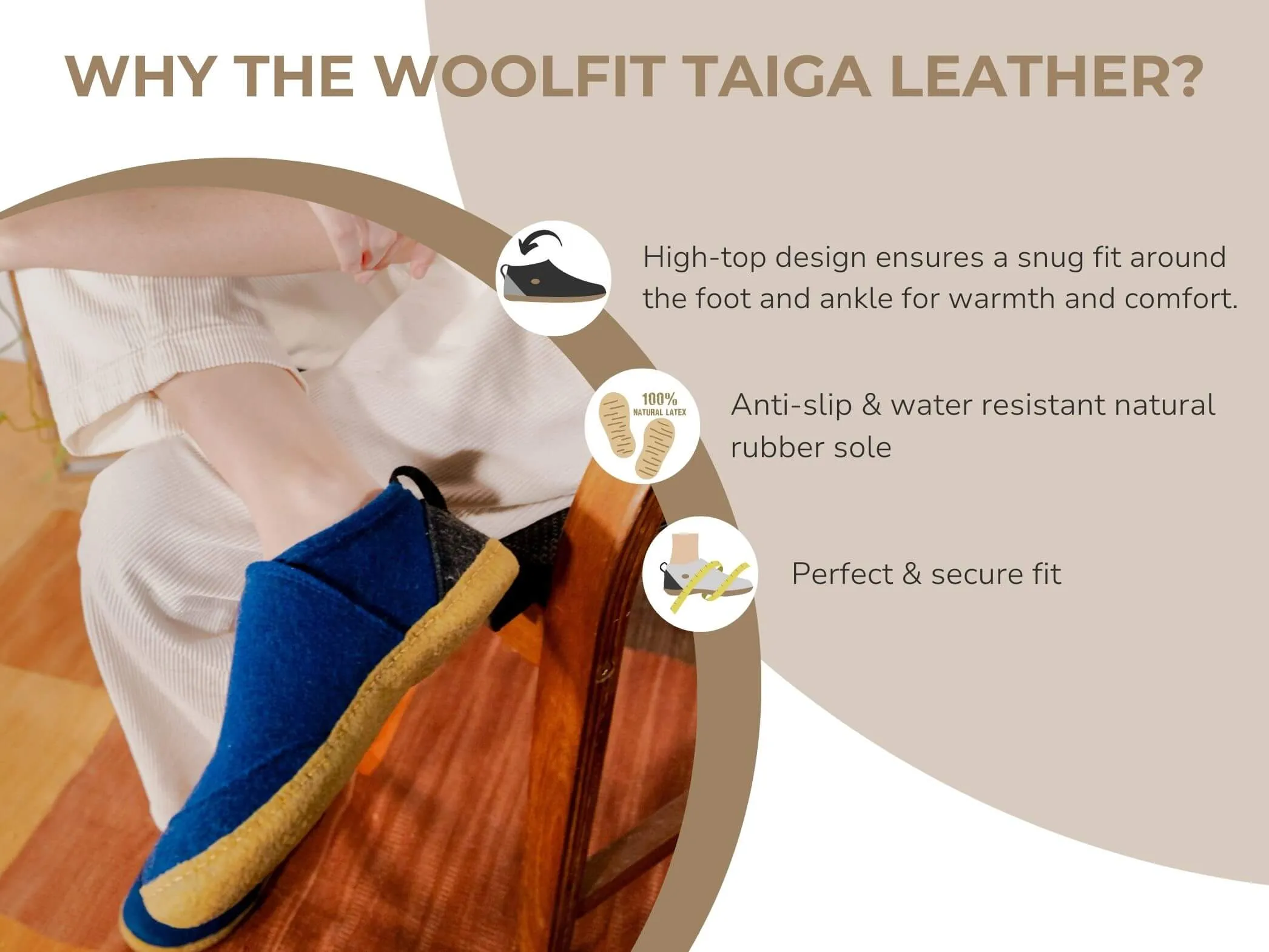 WoolFit Taiga | Felt Slipper Boots with Rubber Sole